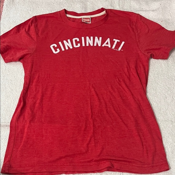 HOMAGE Tops - HOMAGE Red Cincinnati Short Sleeve Tee